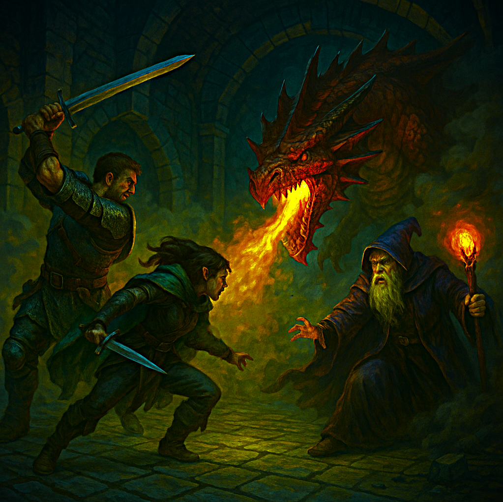 chat gpt generated image of a dnd fight